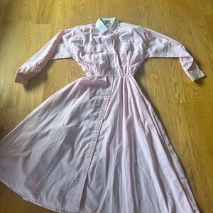 Pink Striped Women's Dress size 12 vintage